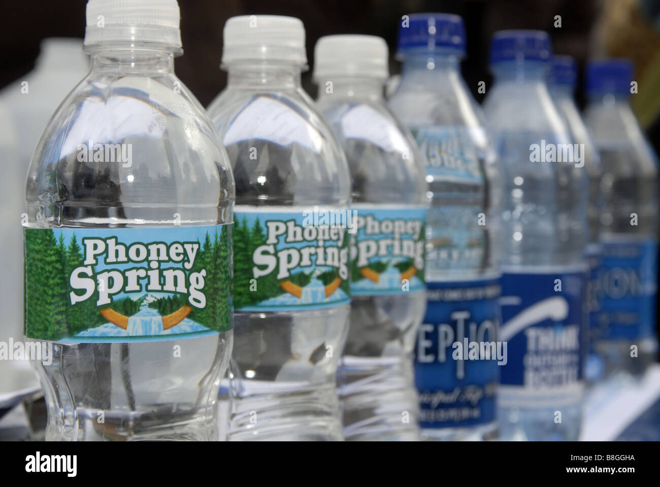 Parody Bottles Of Water At A Bottled Water Protest In New York Stock Photo Alamy