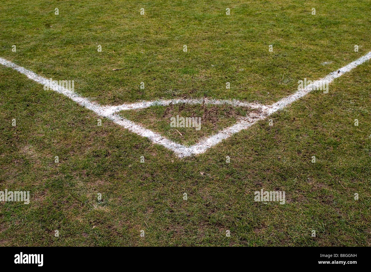 Football Pitch Corner markings Stock Photo Alamy