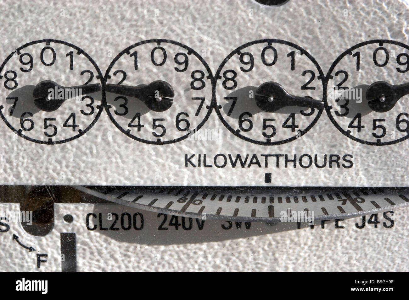 An electric meter measuring the amount of electrical energy supplied to a residence in Boise Idaho USA Stock Photo