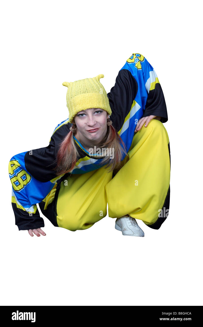 Teenagers today execute unusual dances Stock Photo