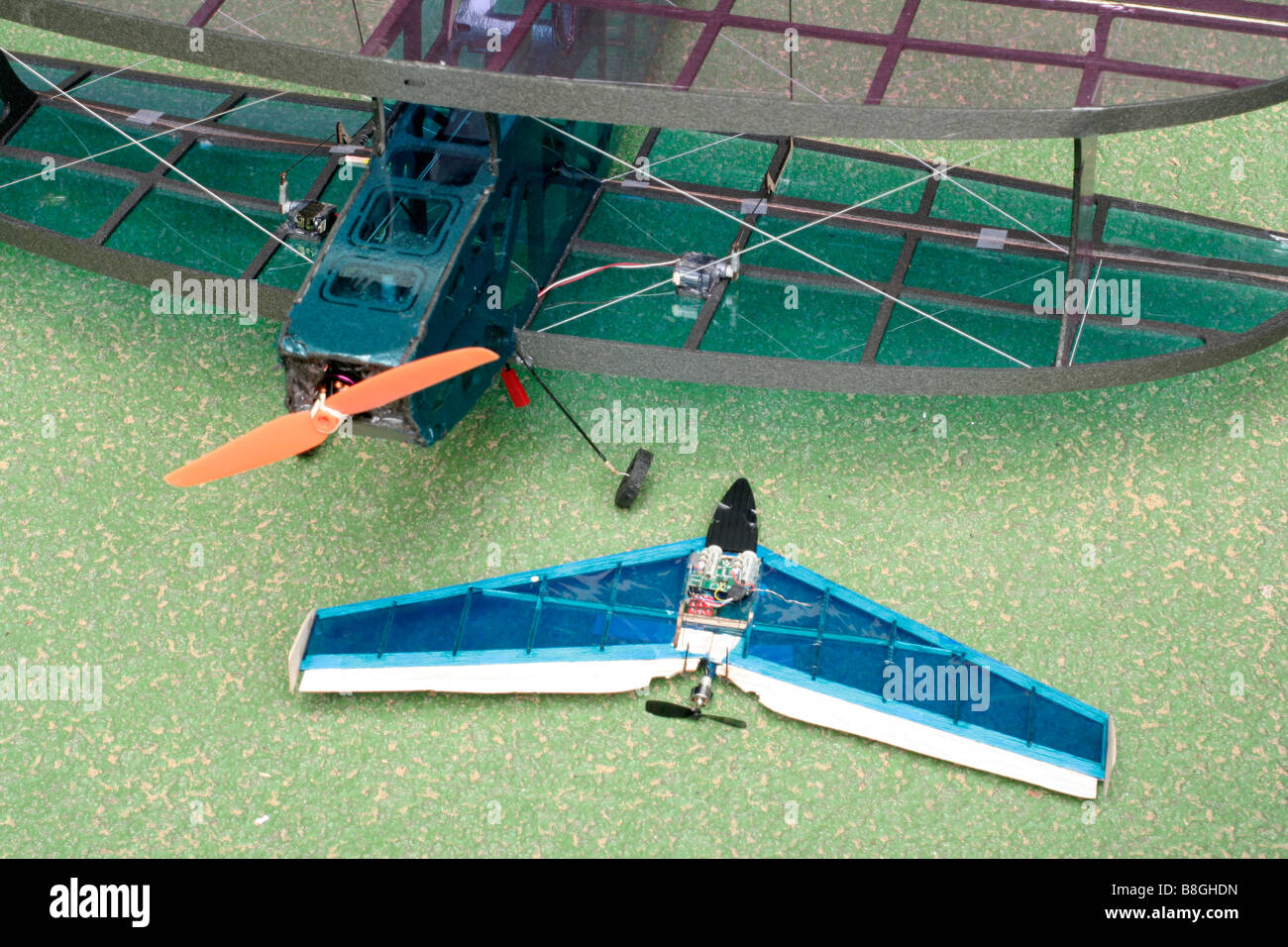 Battery powered radio controlled model aeroplanes at event Stock Photo