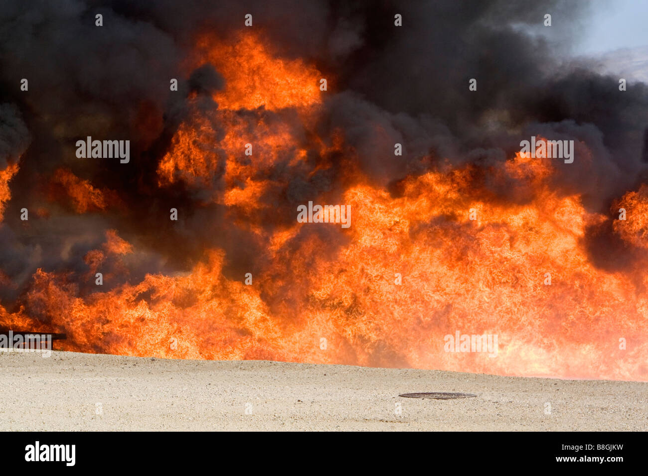 Jet fuel fire at an airport firefigher training facility in Boise Idaho USA Stock Photo Alamy