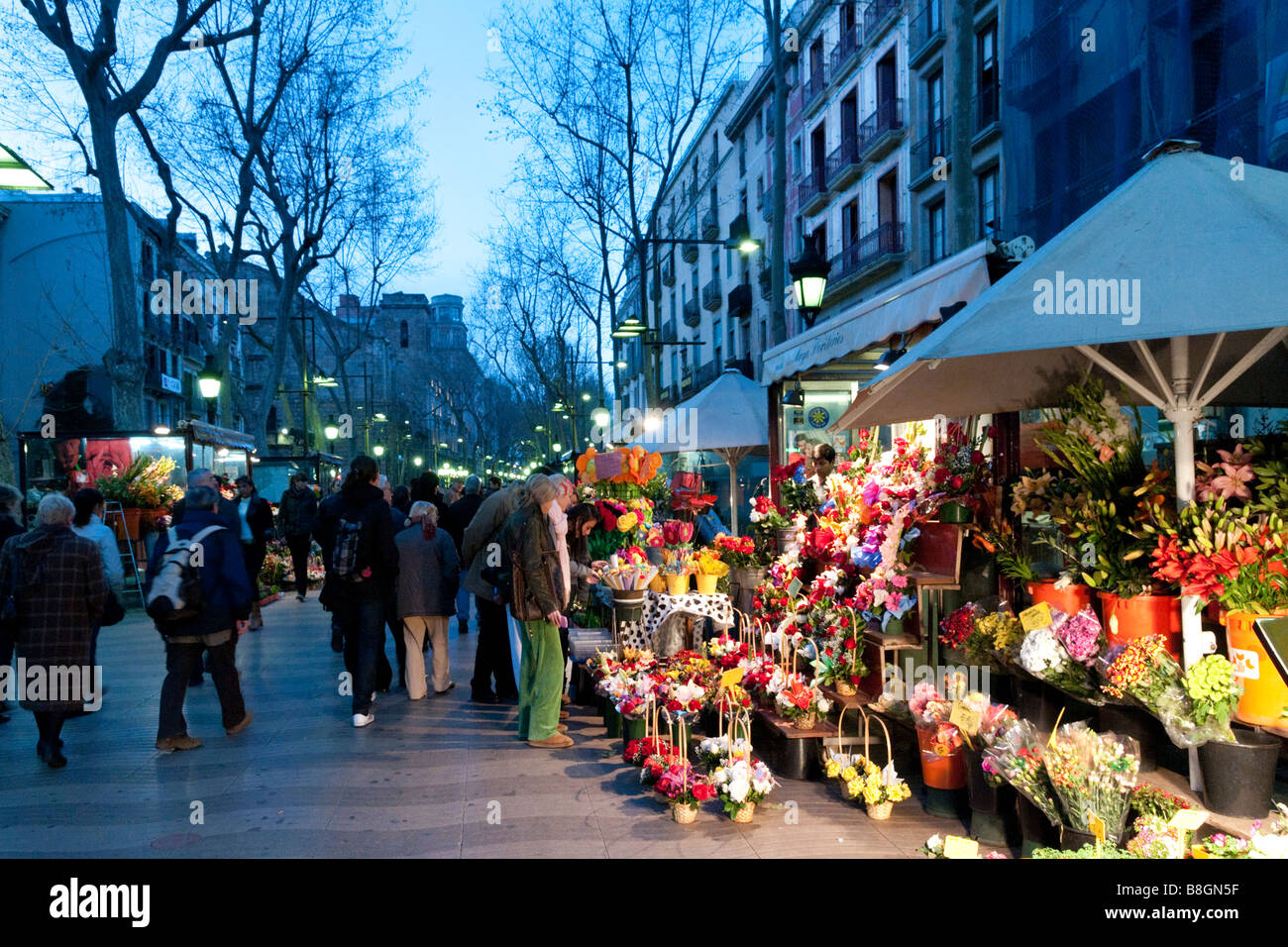 Flower stall on La Rambla, Barcelona, Spain Stock Photo Alamy