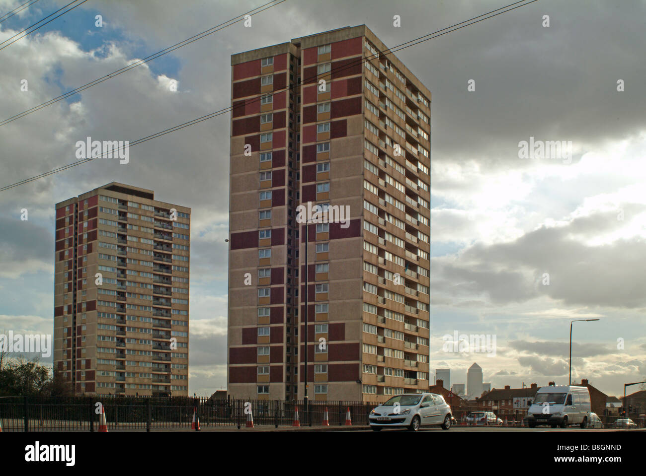 tower blocks in stratford, east london Stock Photo