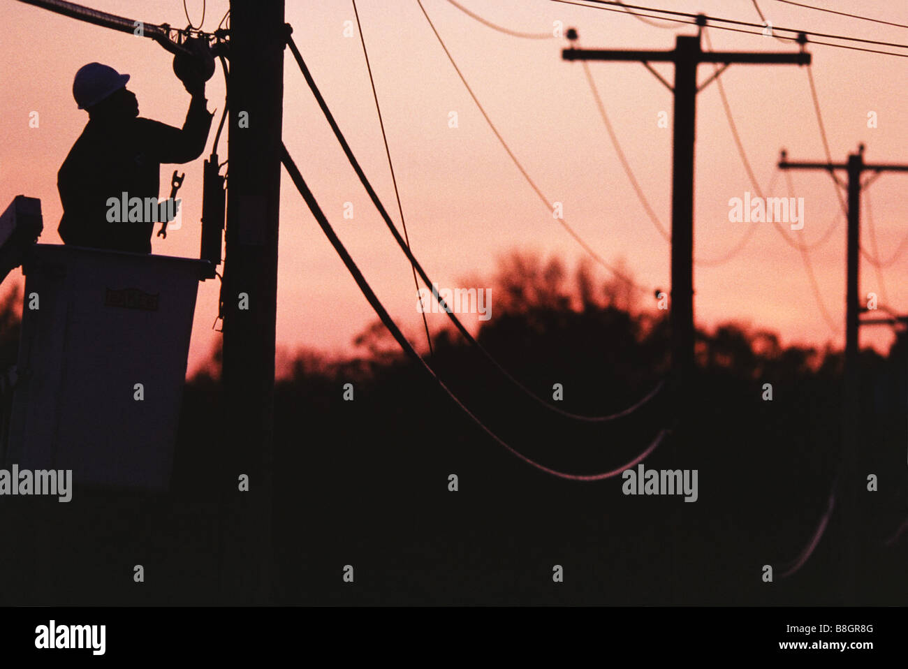 Telephone lineman hires stock photography and images Alamy