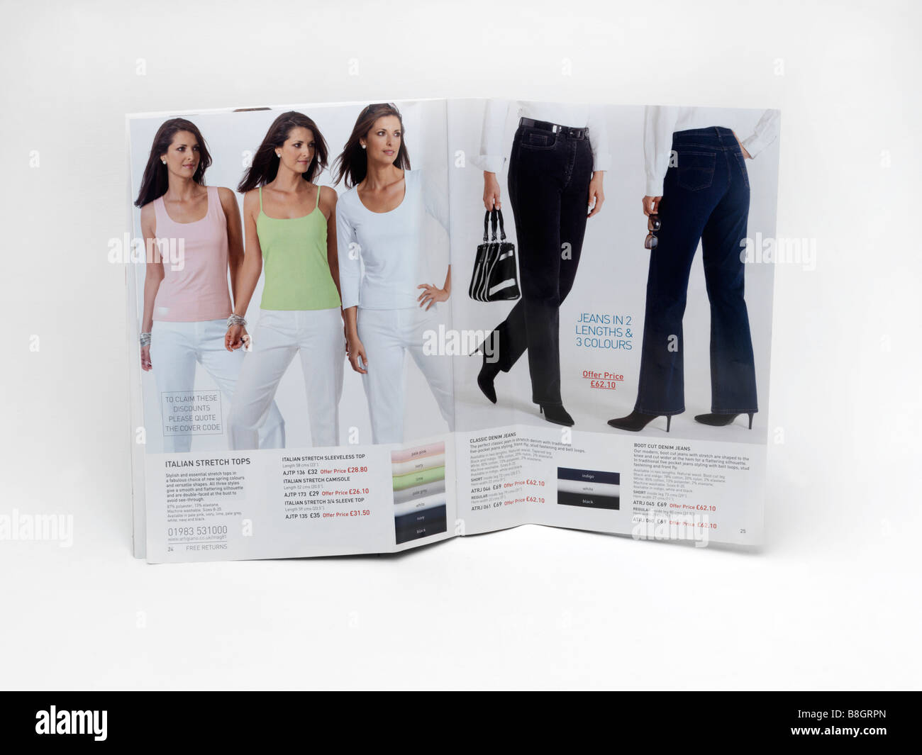 Catalogue Shopping Page showing Jeans Stock Photo