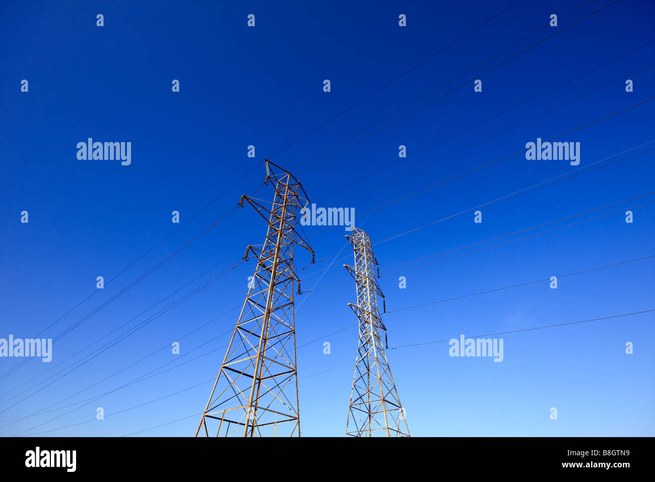 electric/power transmission towers Stock Photo