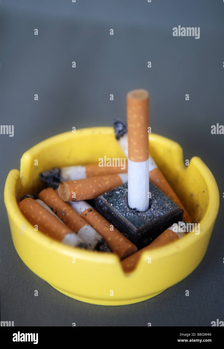 put out a cigarette Cigarettes put out in an ash tray Stock Photo