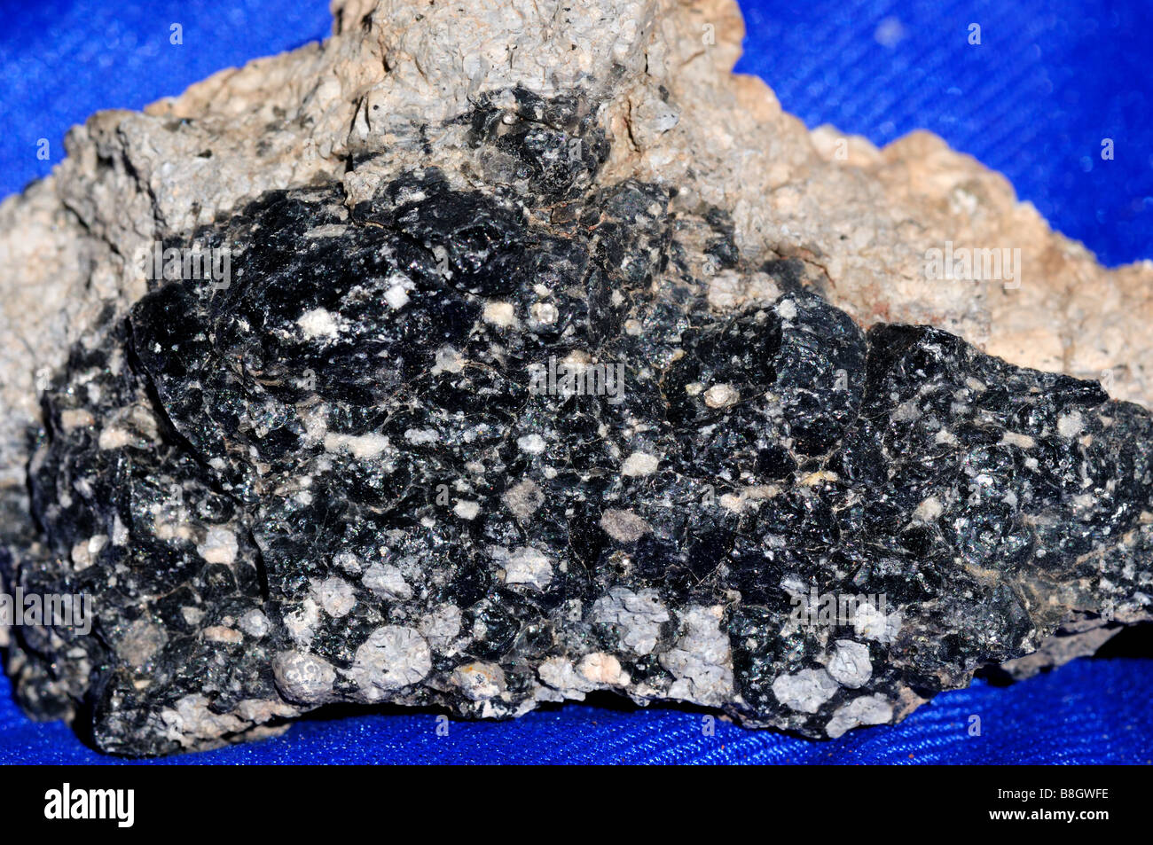 Obsidian, volcanic glass. Stock Photo