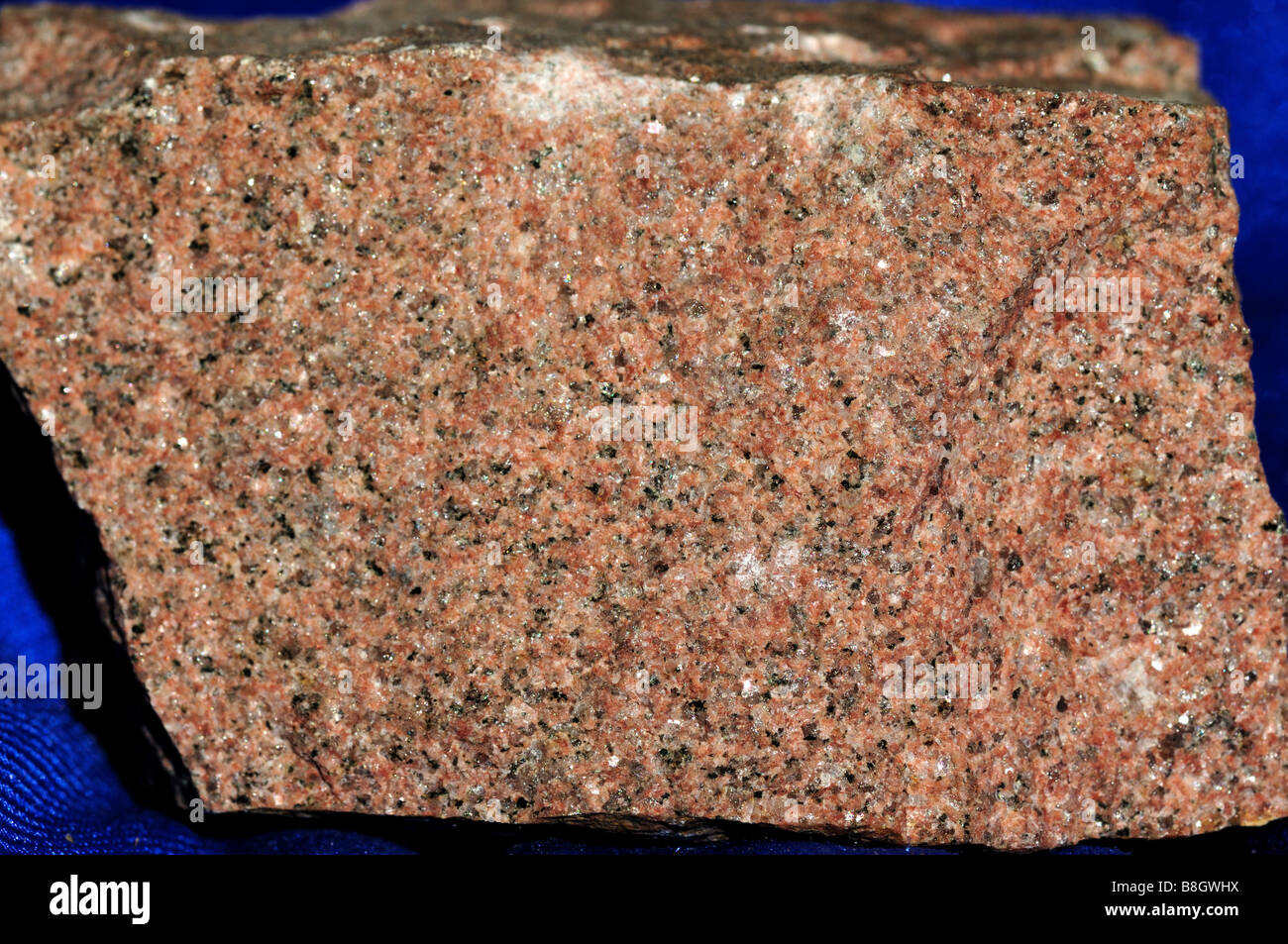 Granite consists of quartz, feldspar and mica. Stock Photo