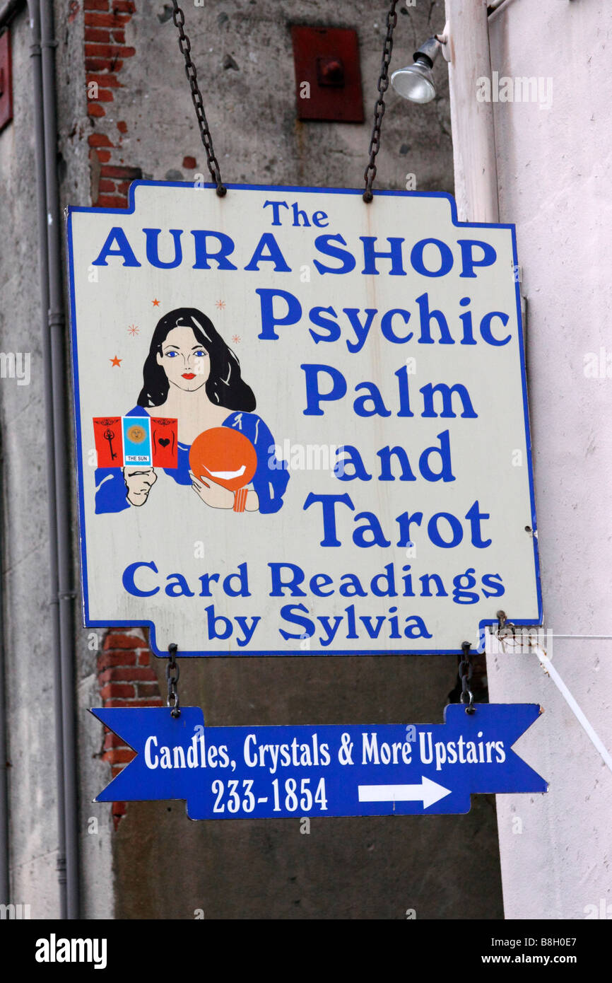 Psychic readings shop, Savannah, Georgia waterfront, USA Stock Photo