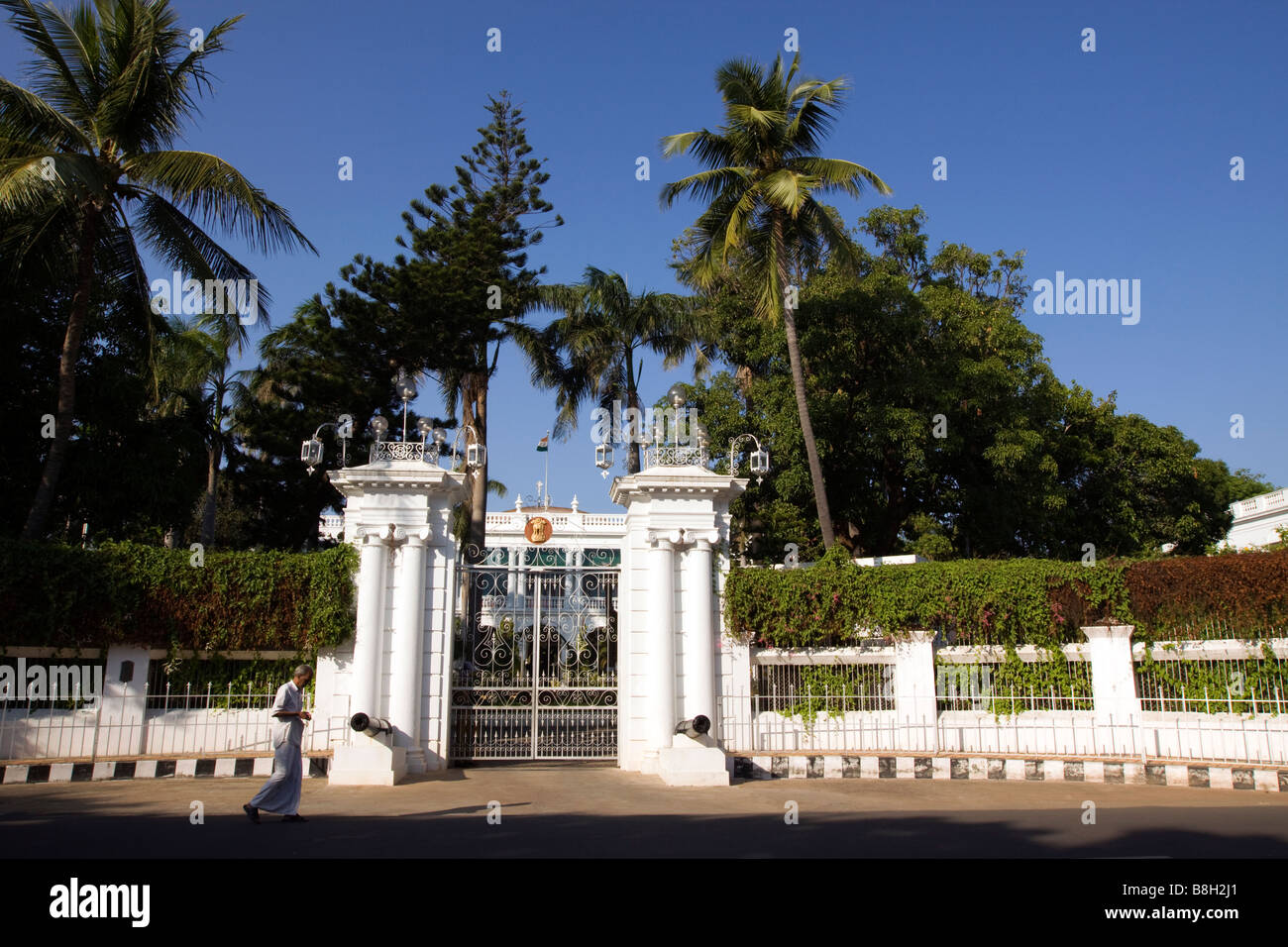 India Pondicherry Raj Nivas Union Territory Governors Residence in French Colonial building Stock Photo