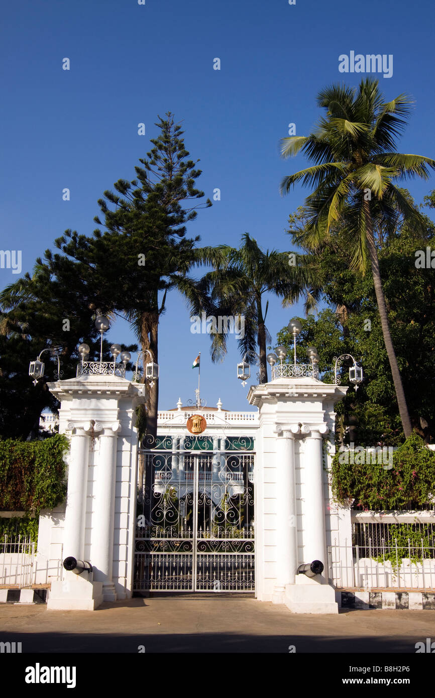 India Pondicherry Raj Nivas Union Territory Governors Residence in French Colonial building Stock Photo