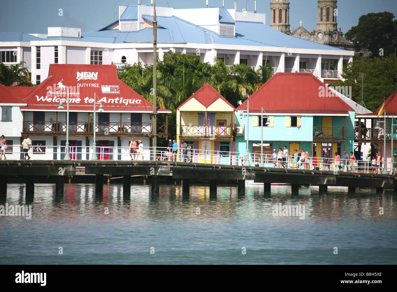 A view of the town and port area of St Johns in the Caribbean Island of  Antigua Stock Photo - Alamy