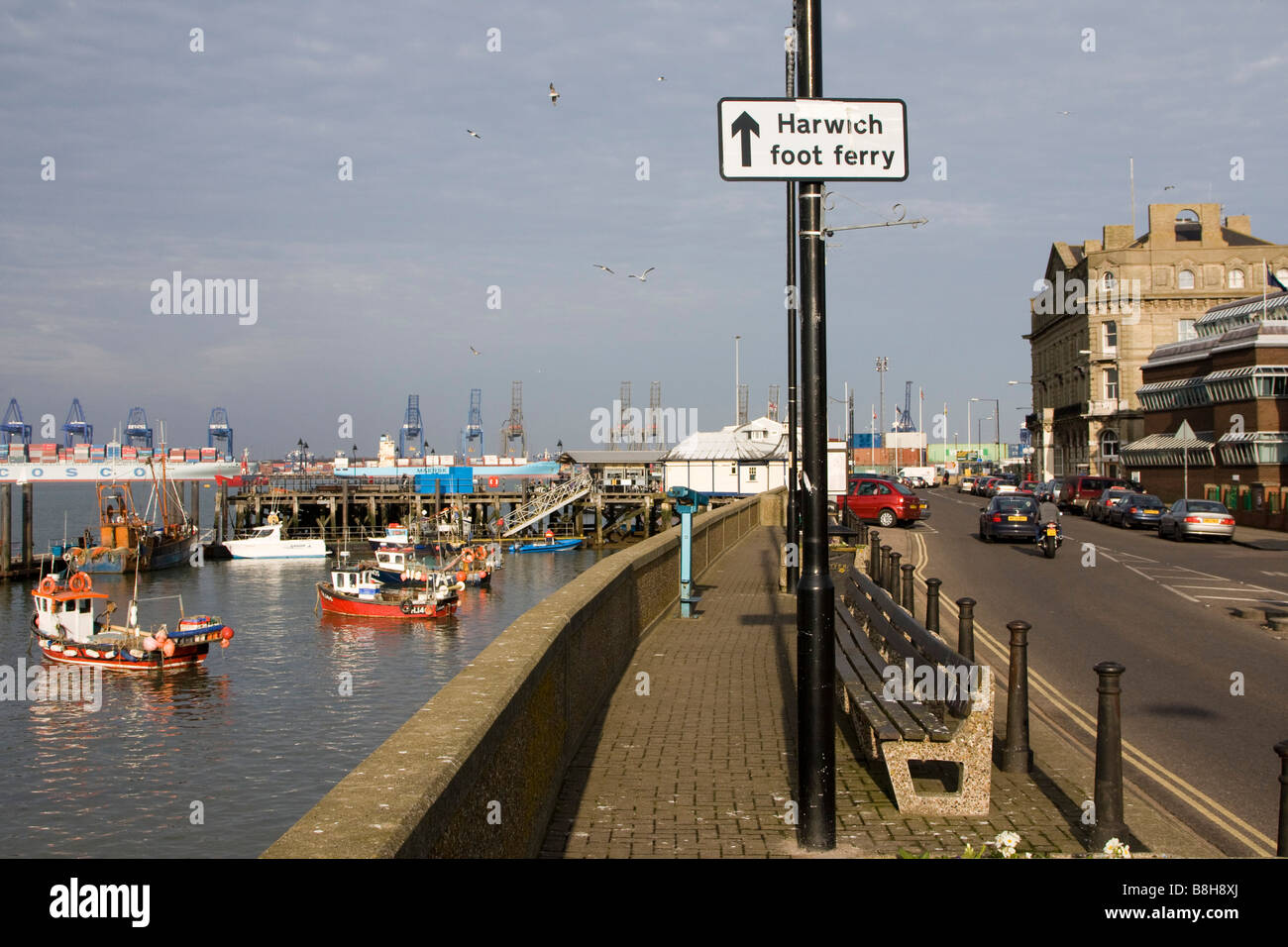 sign harwich foot ferry harwich harbour quay essex england uk gb