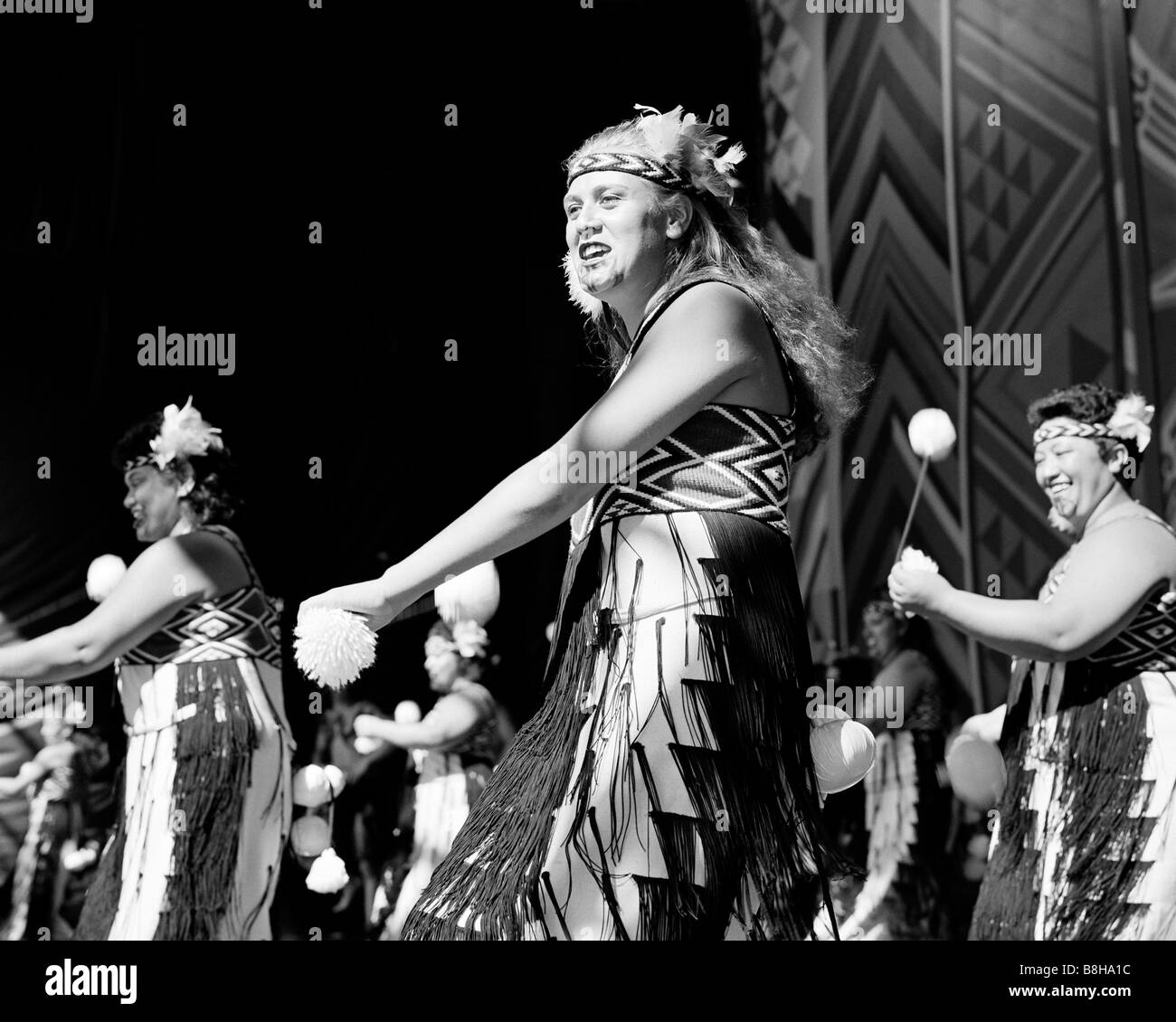 Maori poi performed by Nga Tai E Rua Upper Hutt New Zealand Stock Photo