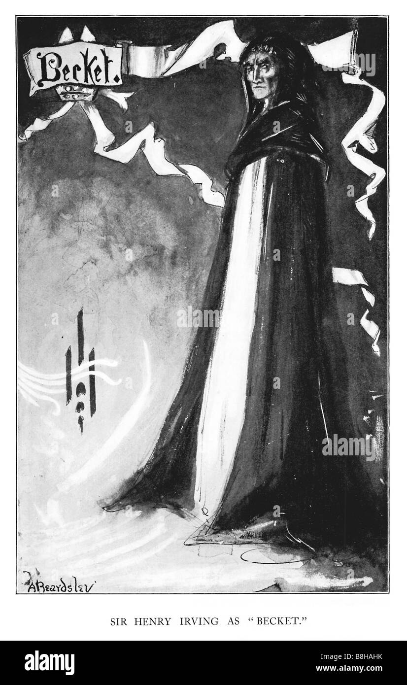 Aubrey Beardsley Sir Henry Irving as Becket in the play by Alfred Tennyson at the Lyceum Theatre in London Stock Photo