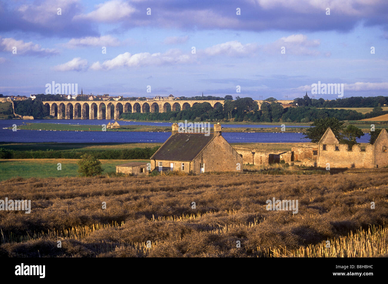 Royal Border Bridge - Rail viaduct crossing the River Tweed at Berwick ...