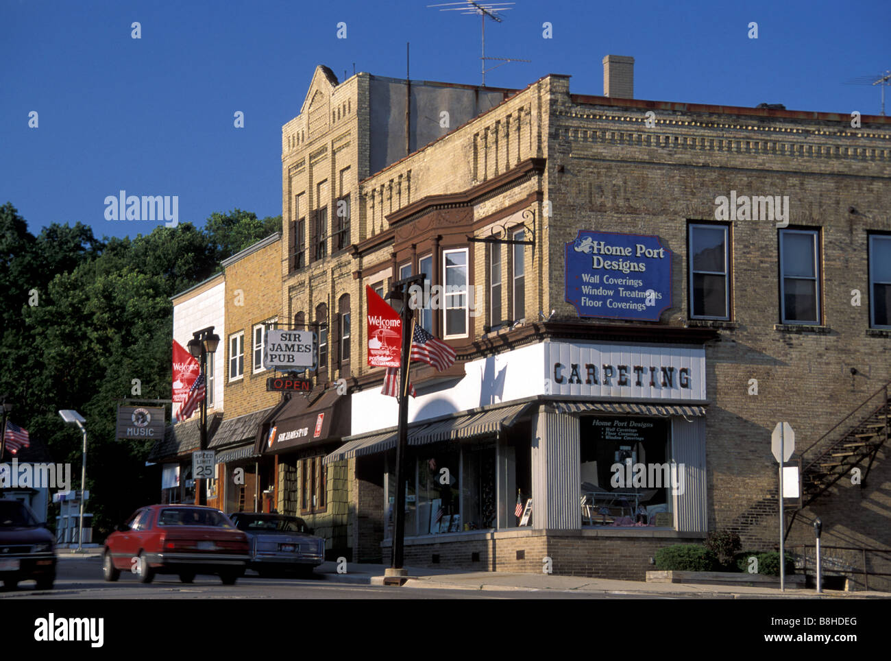 Downtown Port Washington, WI, USA 1990s Stock Photo Alamy