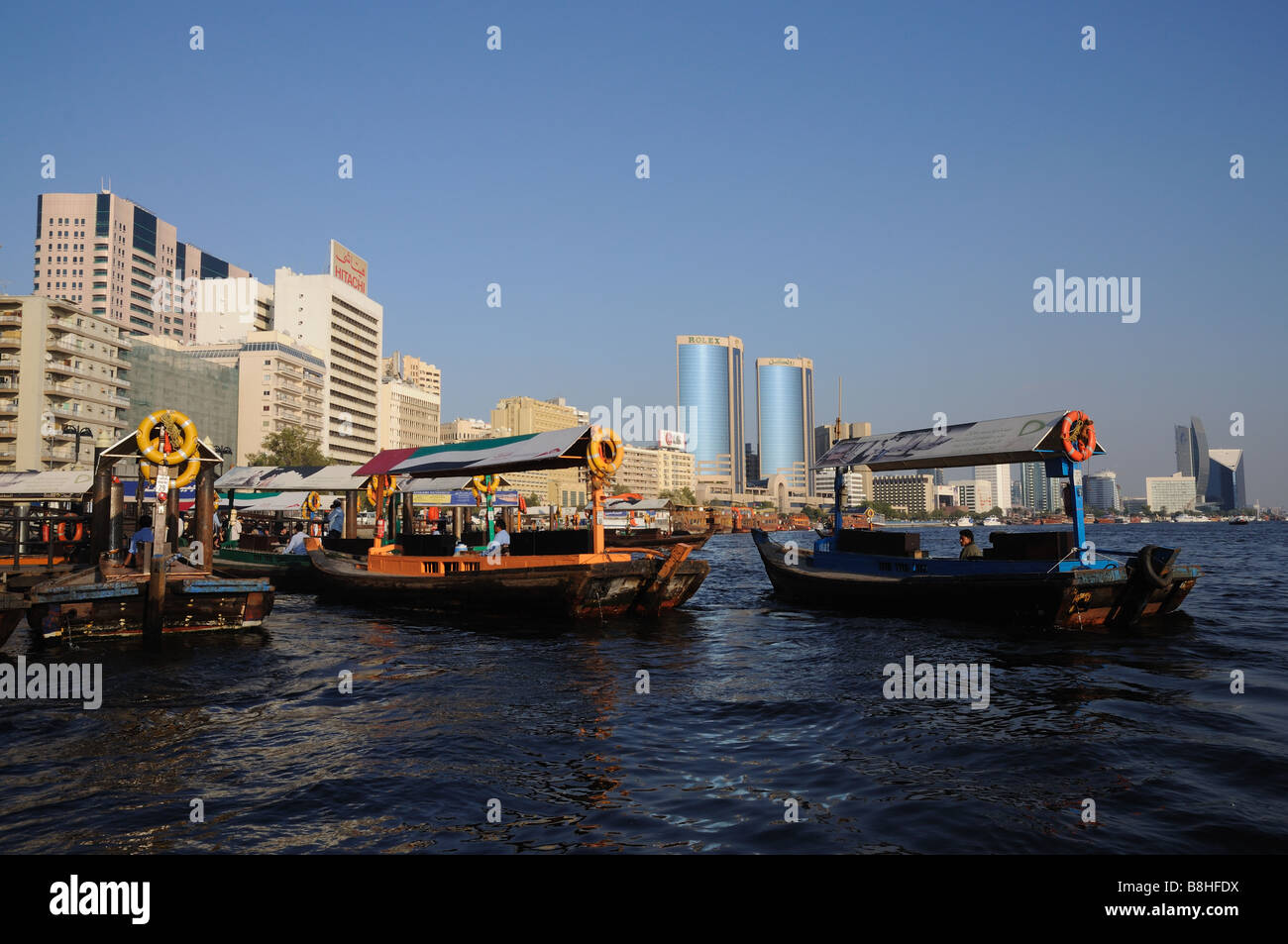 Abra Ferry at Dubai Creek, United Arab Emirates Stock Photo