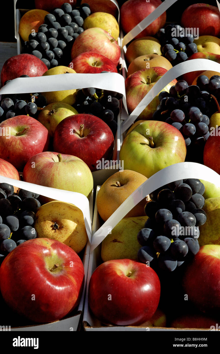 Baskets of fruit Stock Photo Alamy