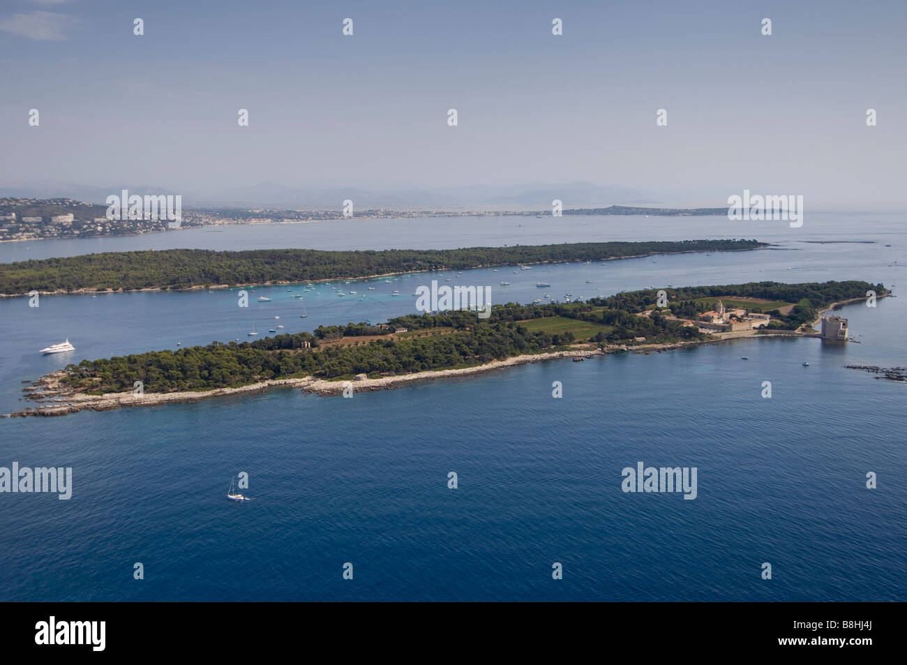 Ile Saint Honorat and Ile Sainte Marguerite Iles de Lerins View from