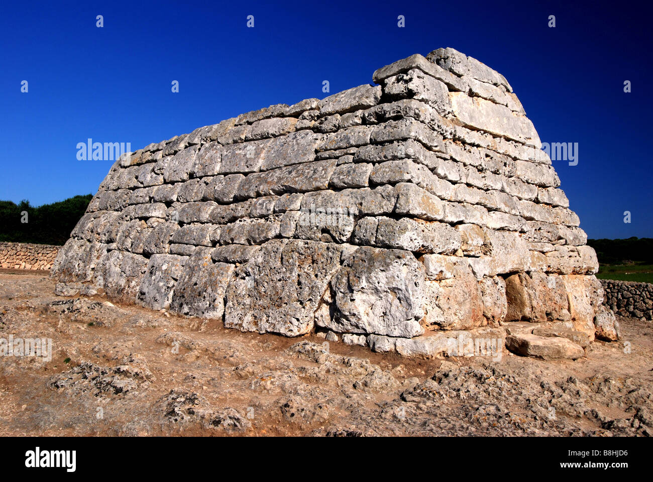 Naveta des Tudons Talaiot culture prehistoric burial site Island Menorca Balears Spain Stock Photo