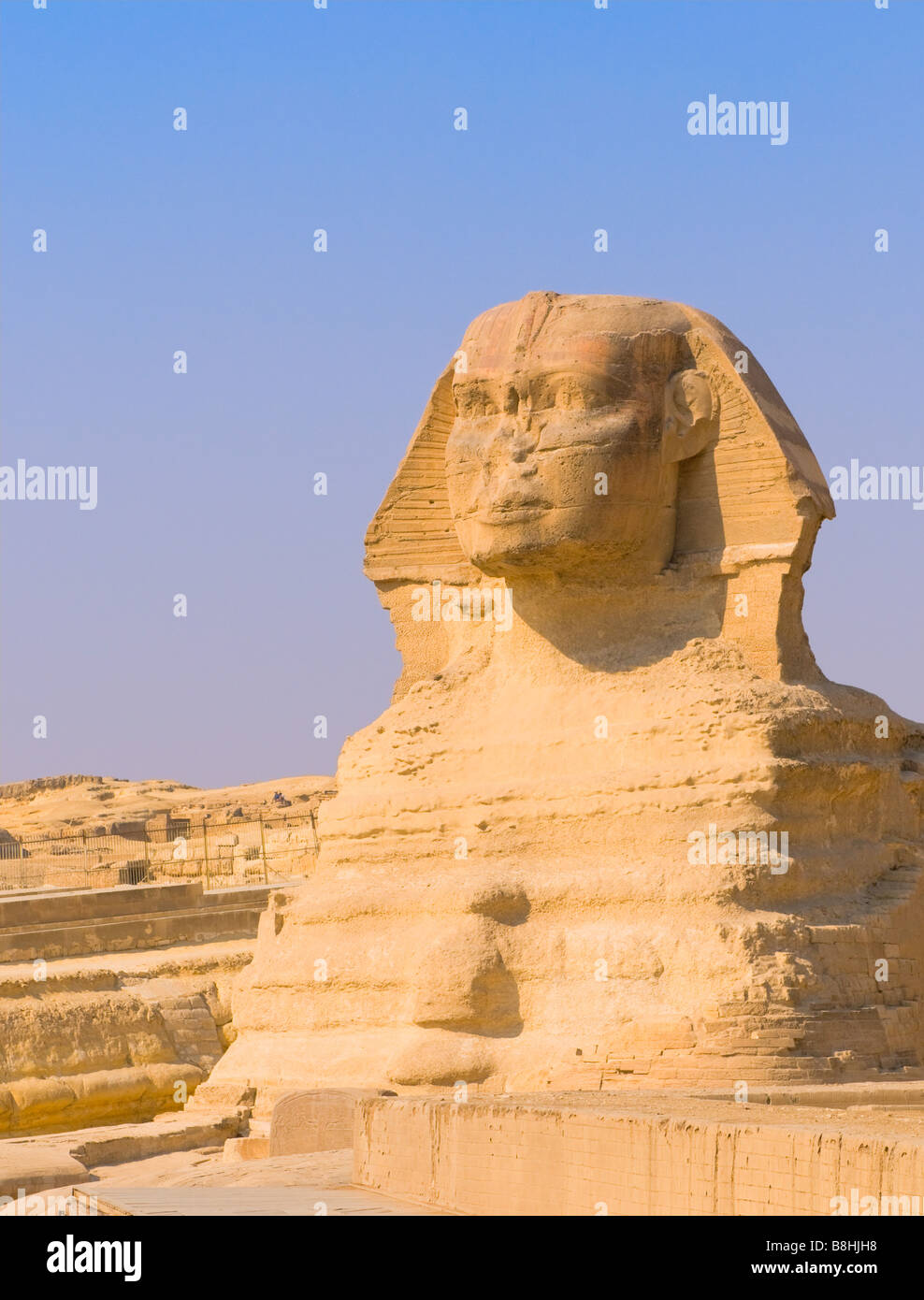 Sphinx and pyramids at Giza Cairo Stock Photo