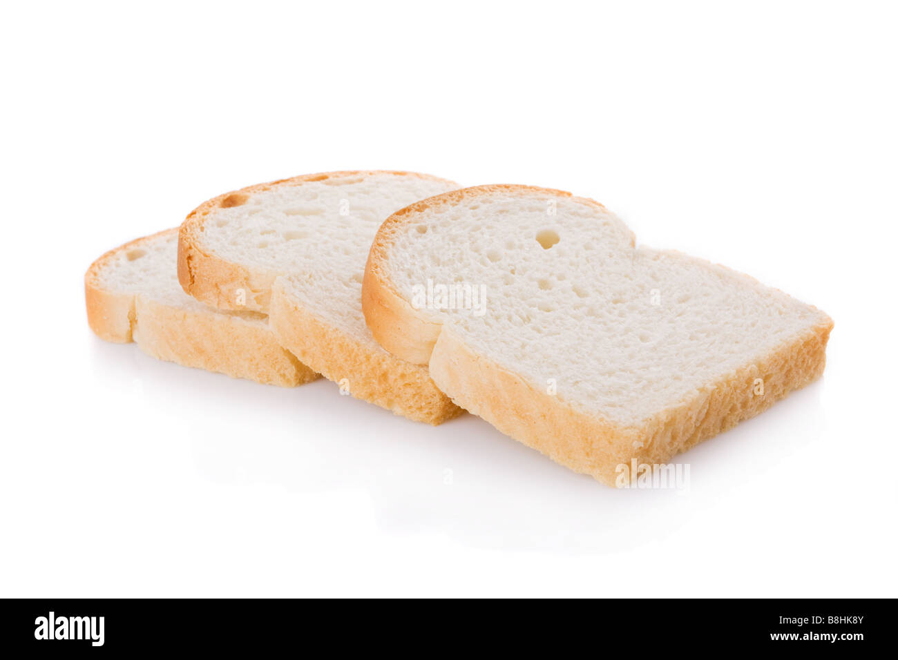 Three bread slices isolated on white background Stock Photo - Alamy