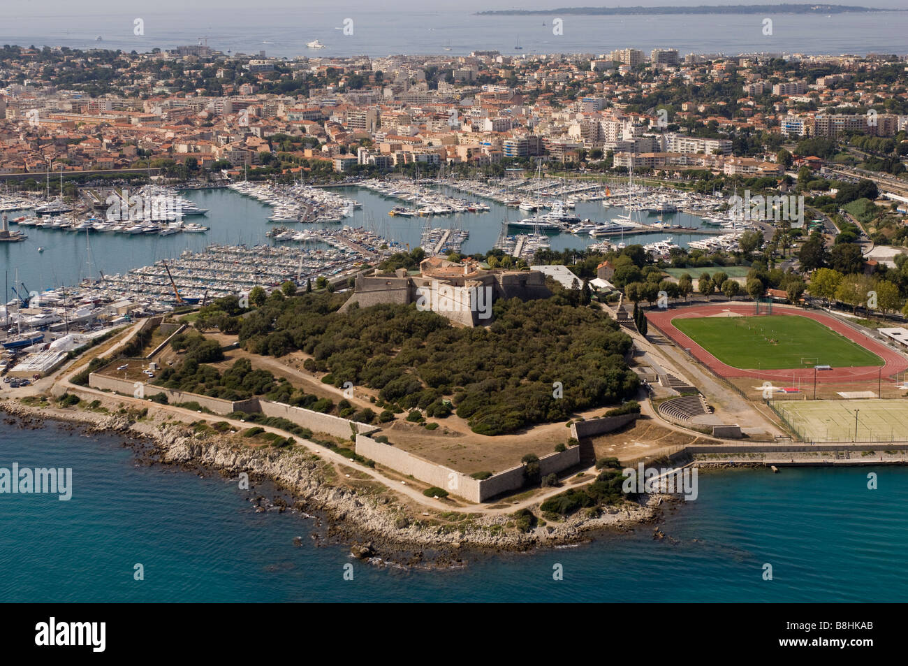 Fort Carre Antibes View from Helicopter Cote d Azur France Stock Photo