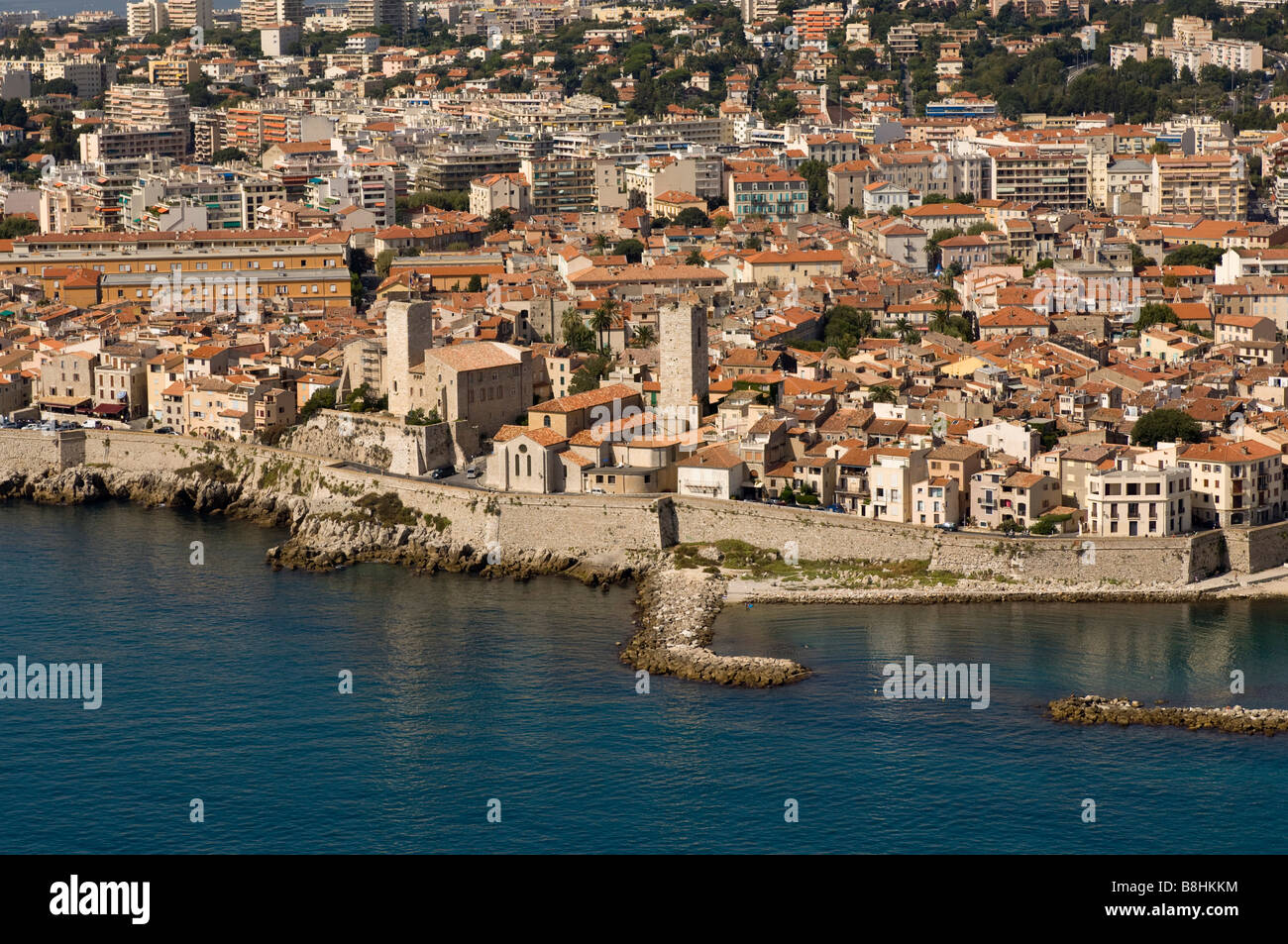 Antibes View from Helicopter Cote d Azur France Stock Photo