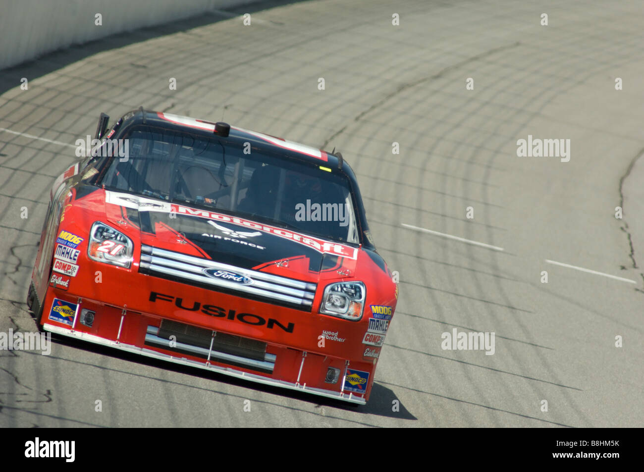 Bill Elliot races the Motorcraft Ford Fusion in the LifeLock 400 at Michigan International Speedway, 2008. Stock Photo