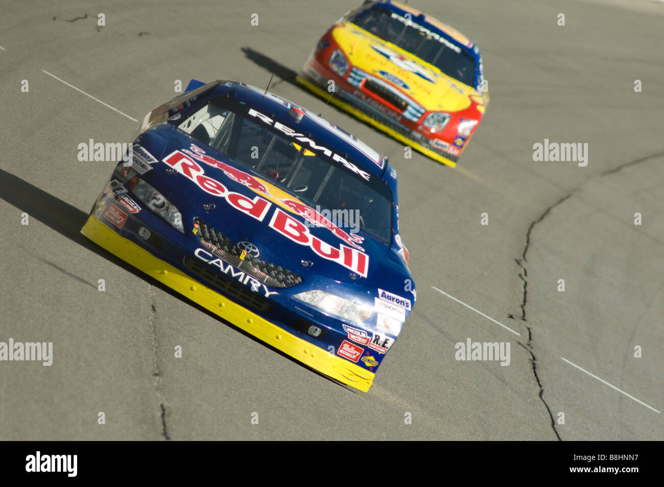 Scott Speed races the Red Bull Toyota Camry in the ARCA Re/Max race at Michigan International Speedway, 2008. Stock Photo