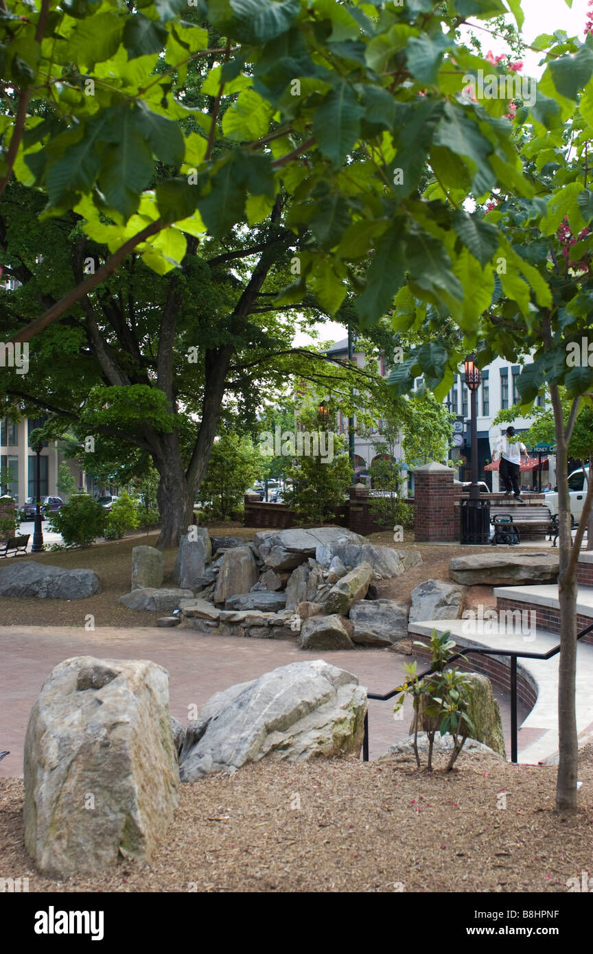 Pritchard Park in downtown Asheville North Carolina Stock Photo