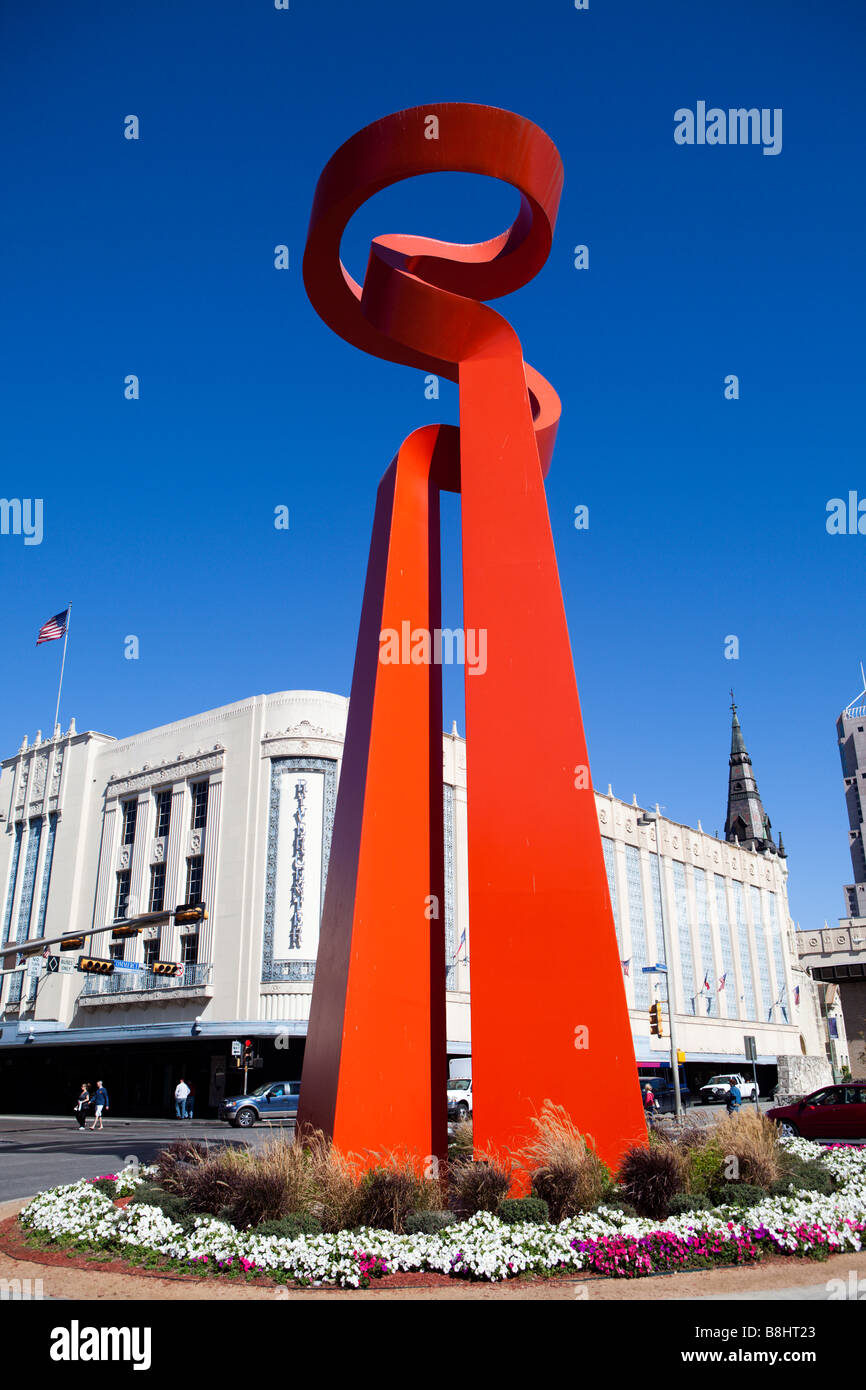 Torch of Friendship sculpture near the Riverwalk and Riverside Mall in