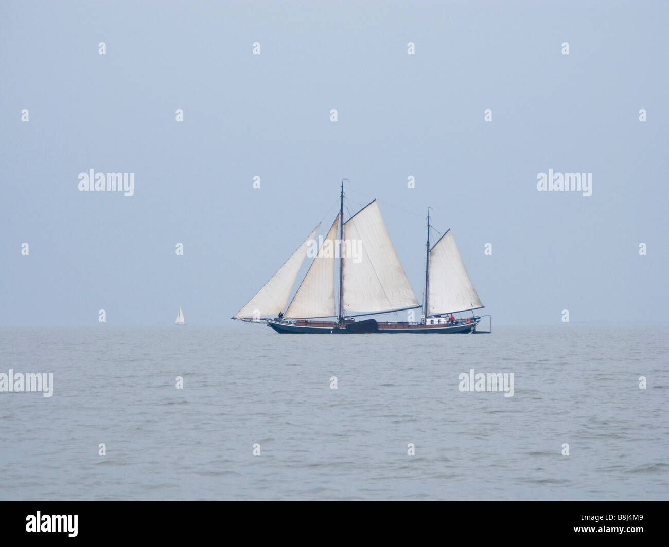 Typical dutch sidekeel sailboat in Ijsselmeer, Holland Stock Photo