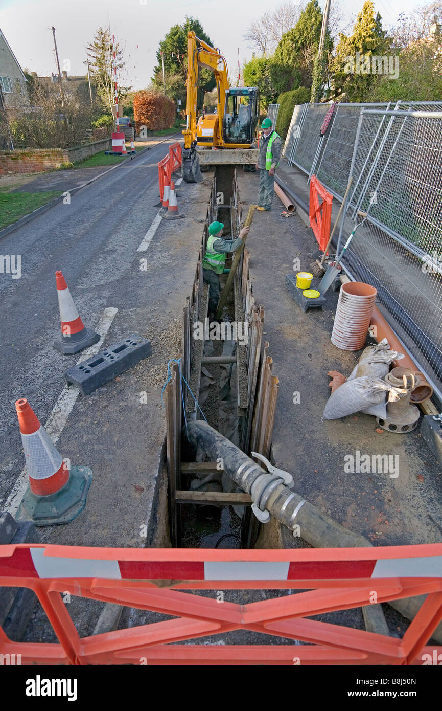 Road traffic controls indicating height, width and speed restrictions are essential for safety of site workers and the public. Stock Photo