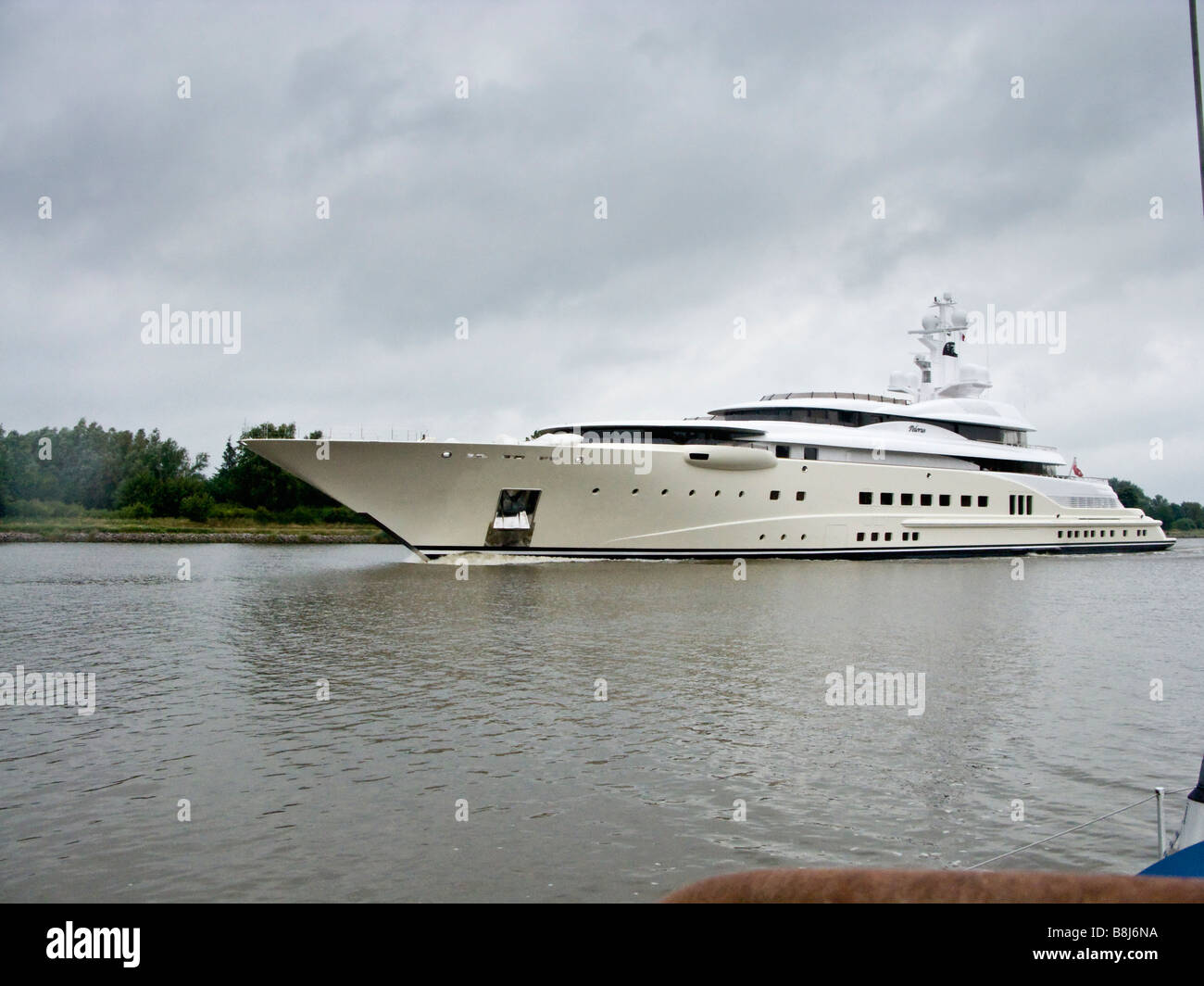 Yacht Pelorus in Kiel Canal 2008 For editorial use only. Stock Photo