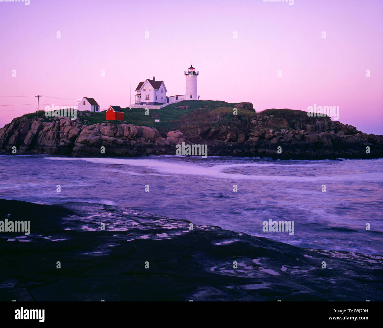 Cape Neddick Headlight ME USA Stock Photo Alamy