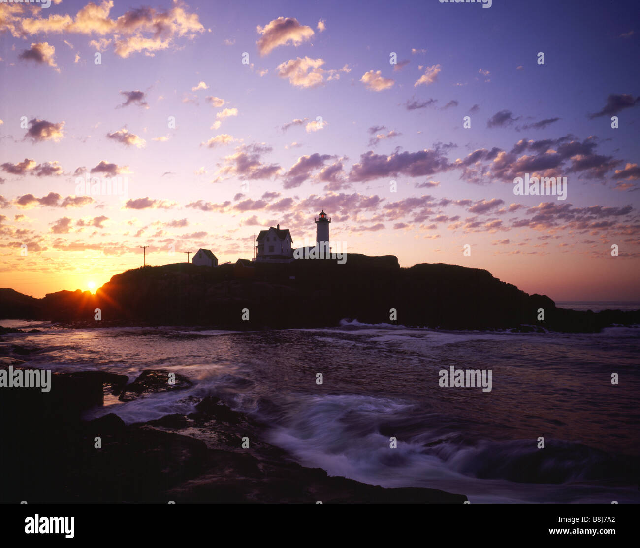Cape Neddick lighthouse ME USA Stock Photo Alamy