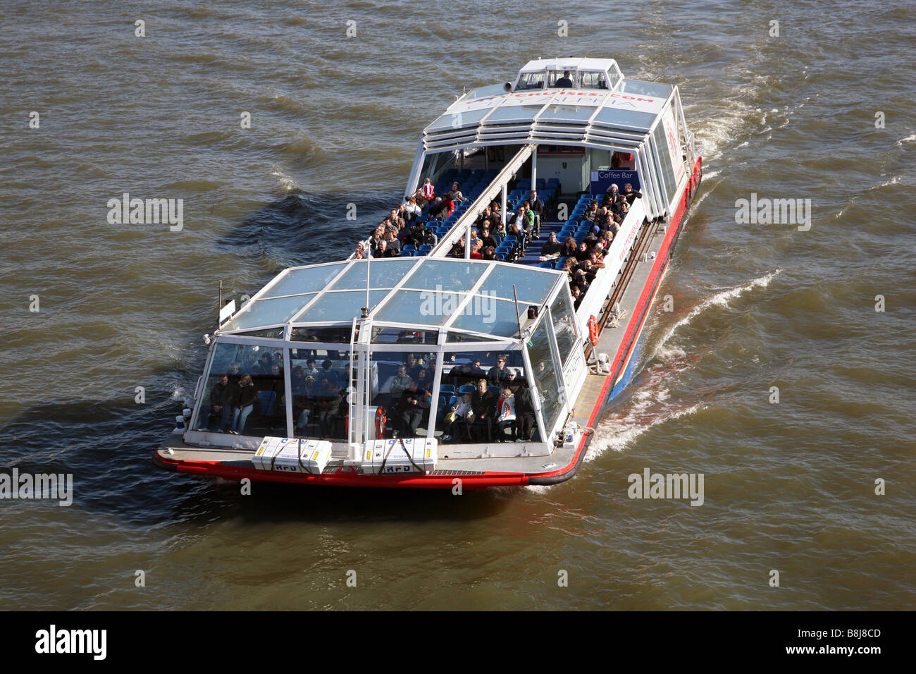 Tourist boat on River Thames, London Stock Photo