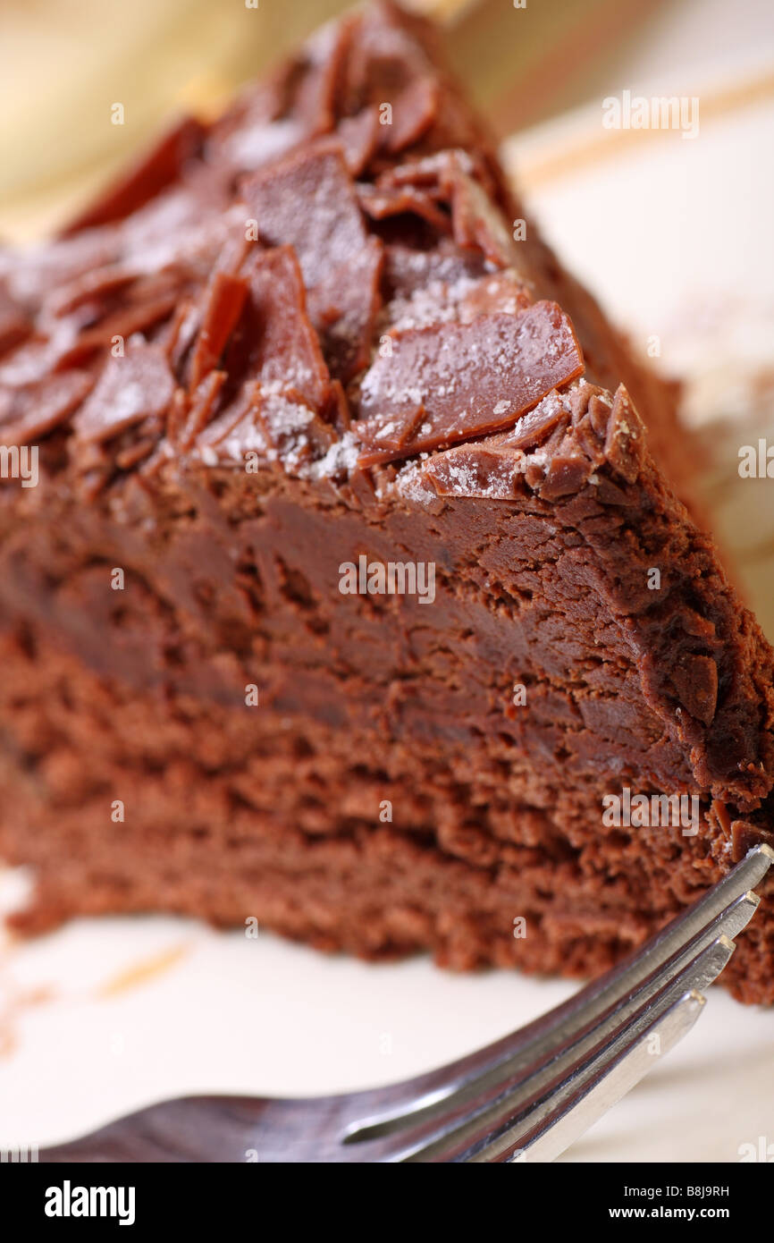 indulgent chocolate cake gateau Stock Photo Alamy