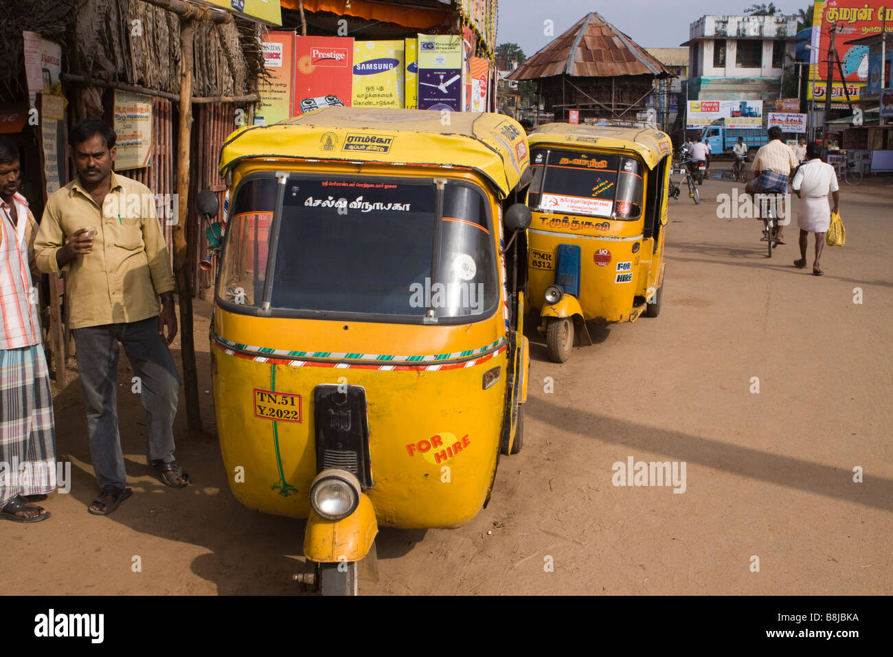 India Tamil Nadu Kumbakonam auto rickshaw public transport Stock Photo