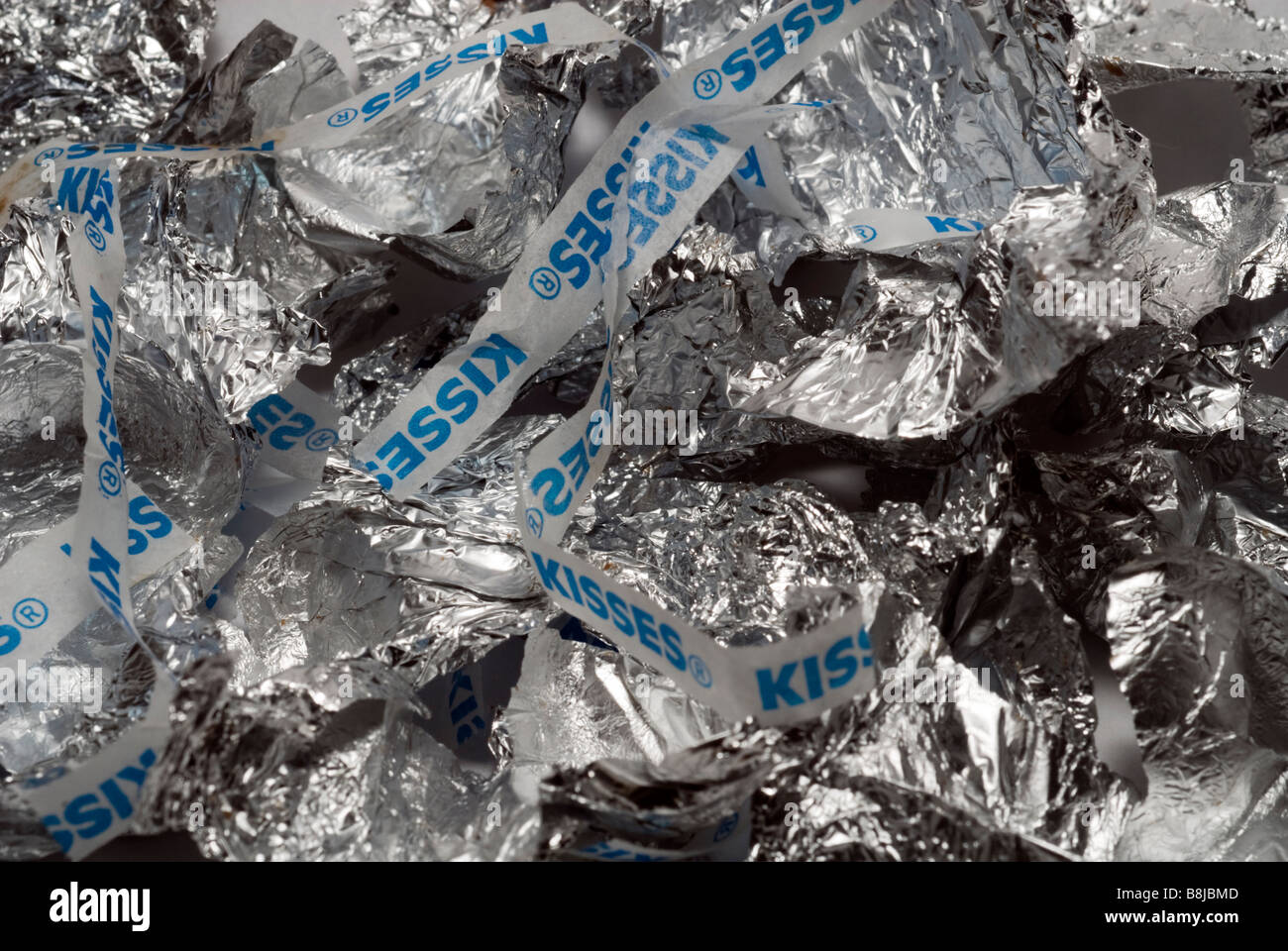 Foil wrapping from Hershey s Kisses are seen on Thursday February 19 2009 Richard B Levine Stock Photo