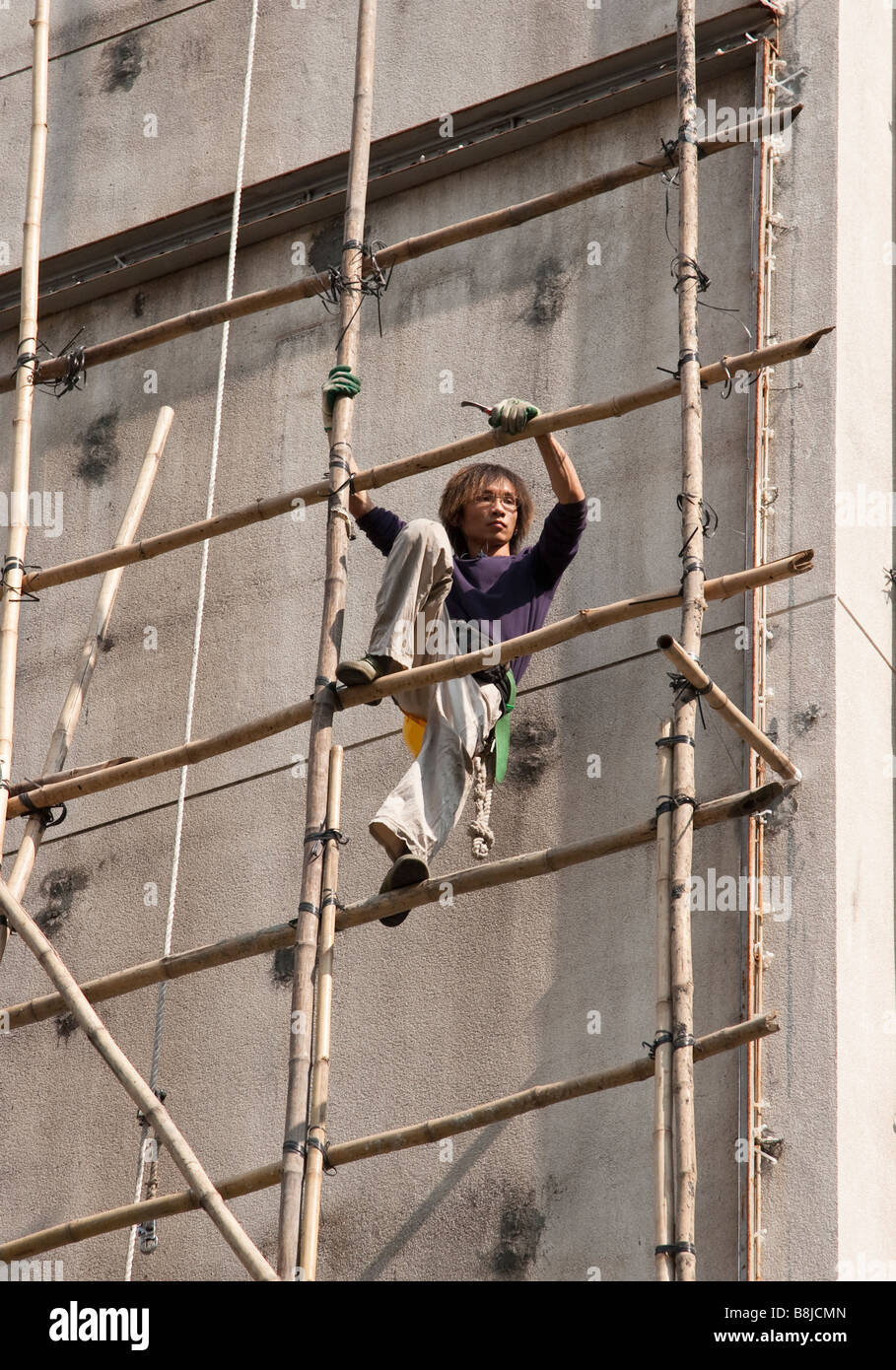 Bamboo scaffolding, Hong Kong Stock Photo