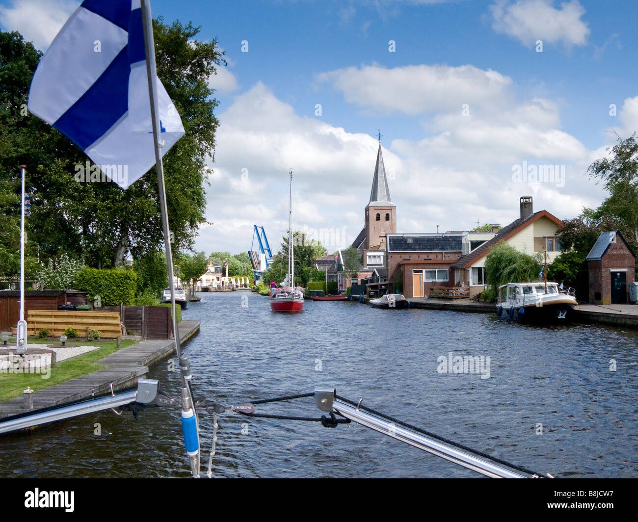 Canal view in Pricess Margaret Canal, Warten, Friesland, Holland Stock