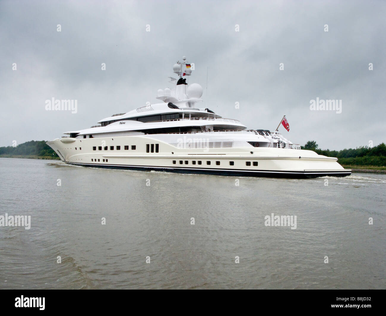 Yacht Pelorus in Kiel Canal 2008 For editorial use only. Stock Photo