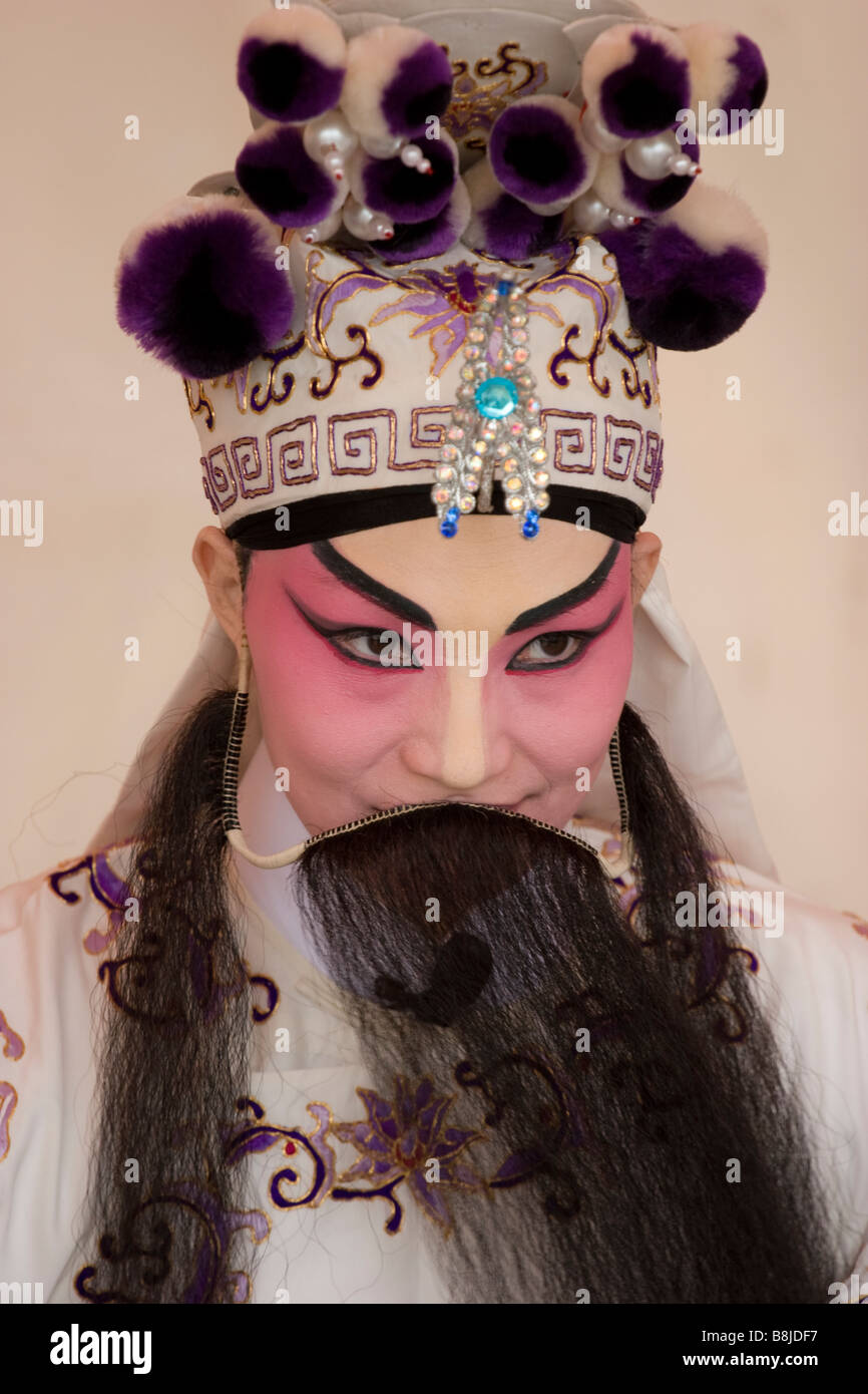 chinese opera actor beard costume cantonese man Stock Photo