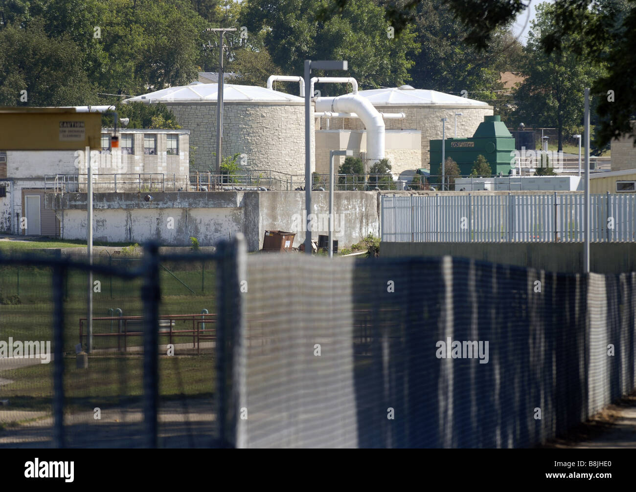 A municipal waste water treatment plant Stock Photo