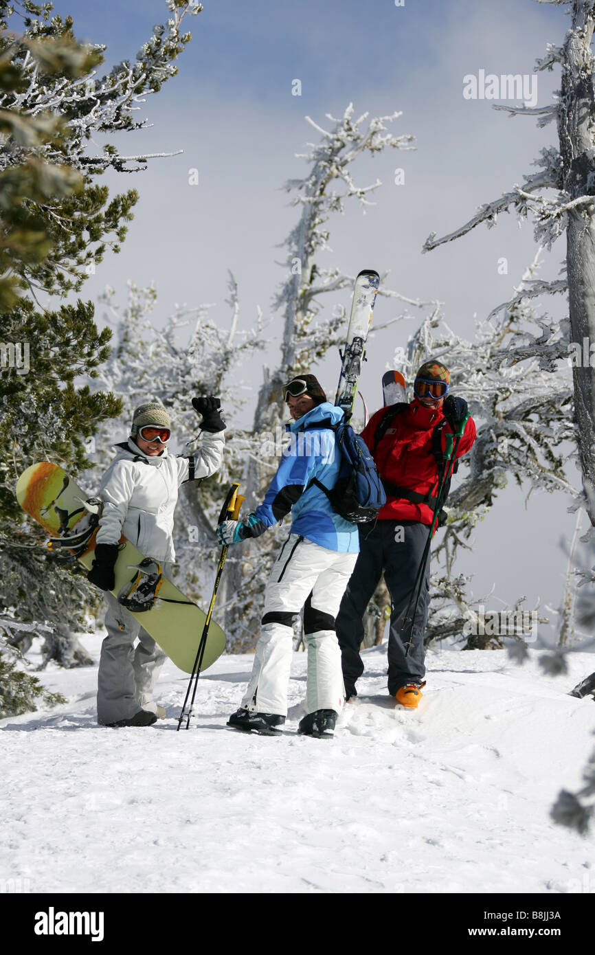 A group of people hiking near Mount Hood in Oregon in the United States